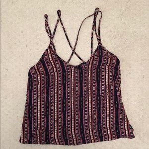 Forever21 Red Printed Strappy Cami (S)